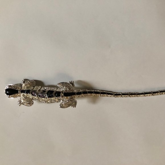 Lizard pin brooch silver tone - Picture 1 of 6